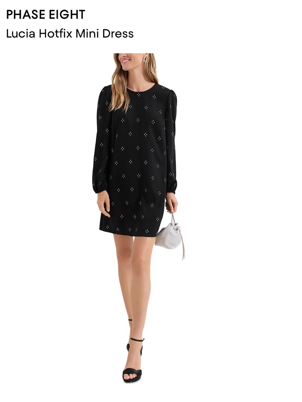 Phase Eight Lucia Hotfix Mini Dress — Black